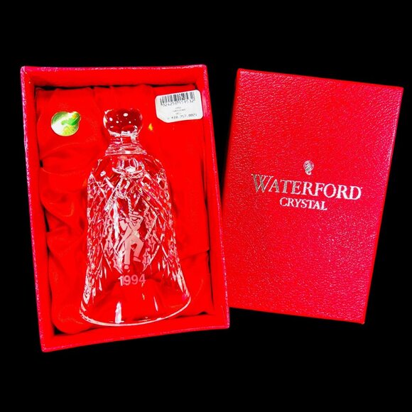 Vtg Waterford Cut Crystal Bell 1994 12 Days Christmas Eleven Pipers Piping BOX - Picture 2 of 12